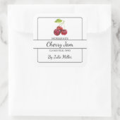 Homemade Cherry Jam Square Label Quadratischer Aufkleber (Tasche)