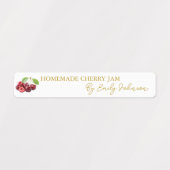 Homemade Cherry Jam Thin Label Etiketten (Design 1)