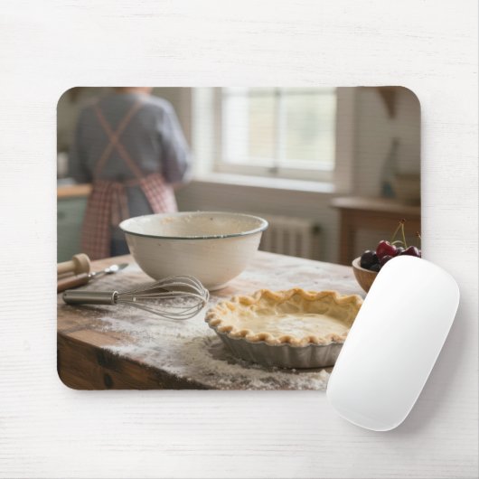 Homemade Cherry Pie In a Retro Kitchen Mousepad (Mit Mouse)