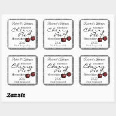 Homemade Cherry Pie Moonshine Personalisiert Quadratischer Aufkleber (Blatt)