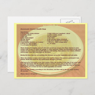 Homemade Chicken Noodle Soup Recipe Postcard Postkarte
