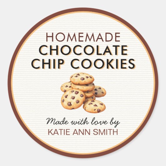 Homemade Chocolate Chip Cookie Label Stickers (Vorderseite)