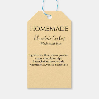 Homemade chocolate cookies made with love add text geschenkanhänger