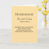 Homemade chocolate cookies made with love add text karte (Gelbe Blume)