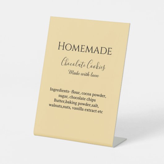 Homemade chocolate cookies made with love add text sockelschild (Vorderseite)