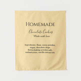 Homemade chocolate cookies made with love add text wandteppich