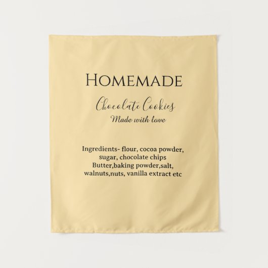 Homemade chocolate cookies made with love add text wandteppich (Vorderseite)