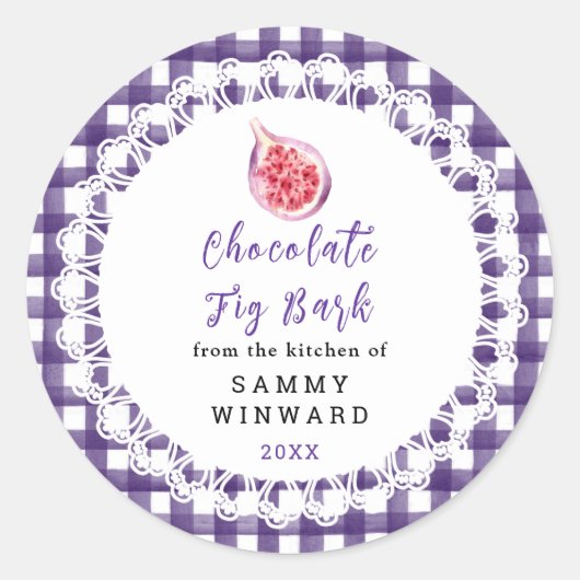 Homemade Chocolate Fig Bark Label Runder Aufkleber (Vorderseite)