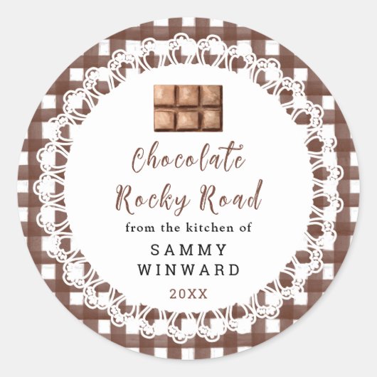 Homemade Chocolate Rocky Road Label Runder Aufkleber (Vorderseite)