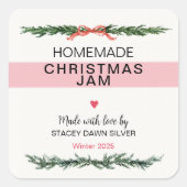 Homemade Christmas Jam Canning Sticker (Vorderseite)