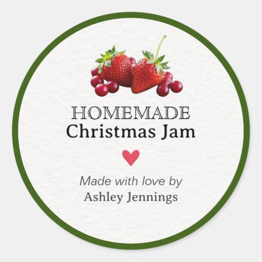 Homemade Christmas Jam Label | Custom Sticker (Vorderseite)