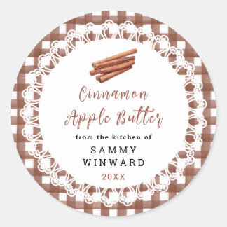 Homemade Cinnamon Apple Butter Label Runder Aufkleber