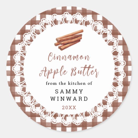 Homemade Cinnamon Apple Butter Label Runder Aufkleber (Vorderseite)
