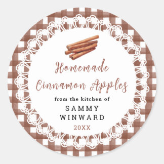 Homemade Cinnamon Apples Label Runder Aufkleber