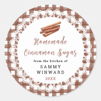 Homemade Cinnamon Sugar Label Runder Aufkleber