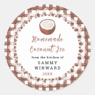 Homemade Coconut Ice Label Runder Aufkleber