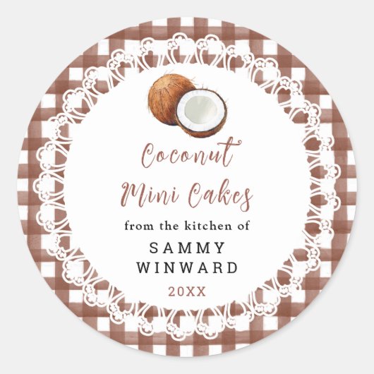 Homemade Coconut Mini Cakes Label Runder Aufkleber (Vorderseite)