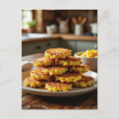 Homemade Corn Fritters Recipe Postkarte (Vorderseite)