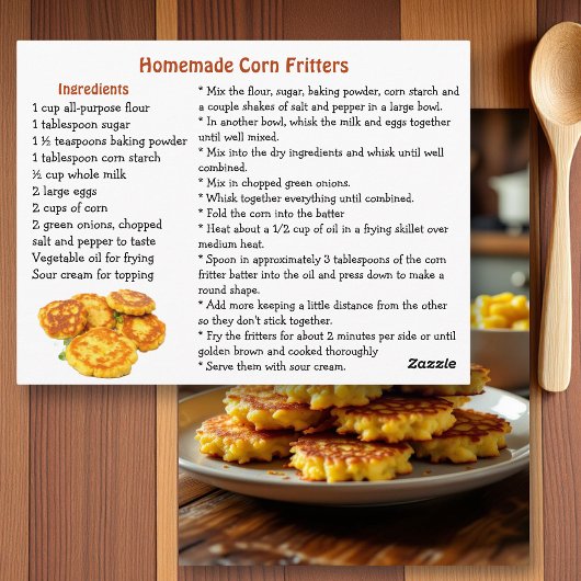 Homemade Corn Fritters Recipe Postkarte