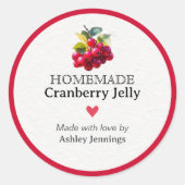 Homemade Cranberry Jelly Label Custom Sticker  (Vorderseite)