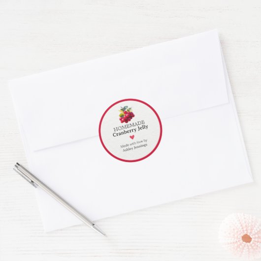Homemade Cranberry Jelly Label Custom Sticker  (Umschlag)