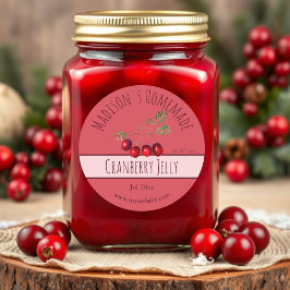 Homemade Cranberry Jelly Labels Runder Aufkleber