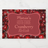 Homemade Cranberry Relish Lebensmitteletikett (Einzelnes Label)