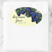Homemade Damson-Jam-Label Ovaler Aufkleber (Tasche)
