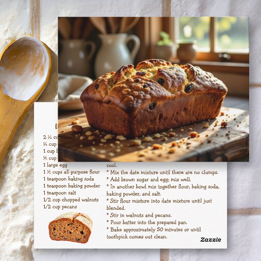 Homemade Date Nut Bread Recipe Postkarte