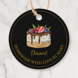 Homemade Dessert Cake Gefallen Tags | Schwarz Geschenkanhänger