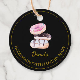 Homemade Donut Favor Tags | Schwarz Geschenkanhänger