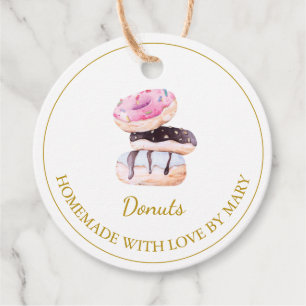 Homemade Donut Favor Tags   weiß Geschenkanhänger
