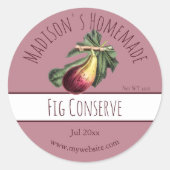 Homemade Fig Conserve Labels Runder Aufkleber (Vorderseite)