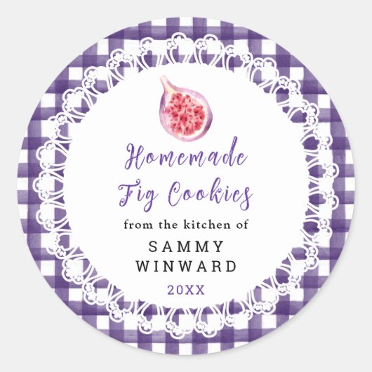 Homemade Fig Cookies Label Runder Aufkleber (Vorderseite)