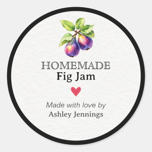 Homemade Fig Jam Label Canning Sticker (Vorderseite)