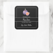 Homemade Fig Jam Square Black Quadratischer Aufkleber (Tasche)