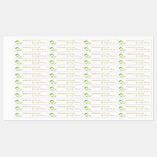 Homemade Guava Jam Thin Label Etiketten (Blatt)