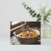 Homemade Ham and Bean Soup Recipe Postkarte (Stehend Vorderseite)