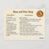 Homemade Ham and Bean Soup Recipe Postkarte (Rückseite)