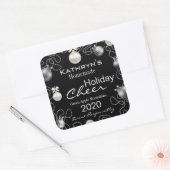 Homemade Holiday Cheer Moonshine Personalisiert Quadratischer Aufkleber (Umschlag)