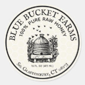 Homemade Honey Beehive Jar Label Runder Aufkleber (Vorderseite)
