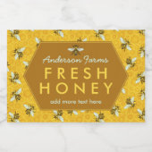 Homemade Honey Jar Labels | Bienen — Honigwabeneig Lebensmitteletikett (Einzelnes Label)