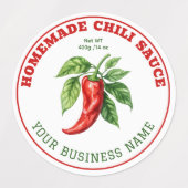 Homemade Hot Chili Sauce Product Label Etiketten (Design 2)