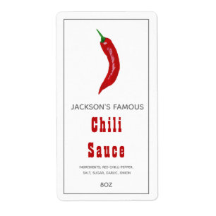 Homemade Hot Sauce Chili Sauce Label