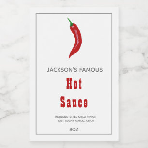 Homemade Hot Sauce Chili Sauce Label Weinetikett