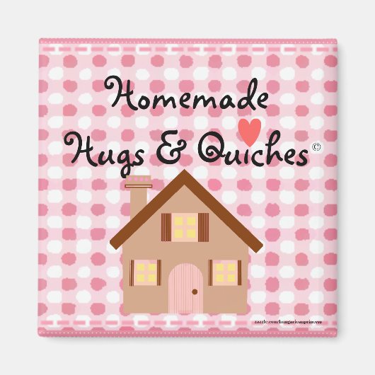 Homemade Hugs Pink Gingham Magnet (Vorne)