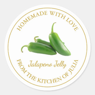 Homemade Jalapeno Jelly Label   weiß Runder Aufkleber