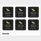 Homemade Jalapeno Jelly Square Label Black Quadratischer Aufkleber (Blatt)