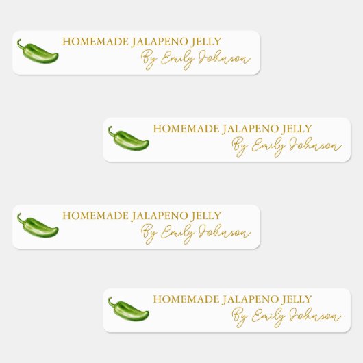 Homemade Jalapeno Jelly Thin Label Etiketten (Gruppe)