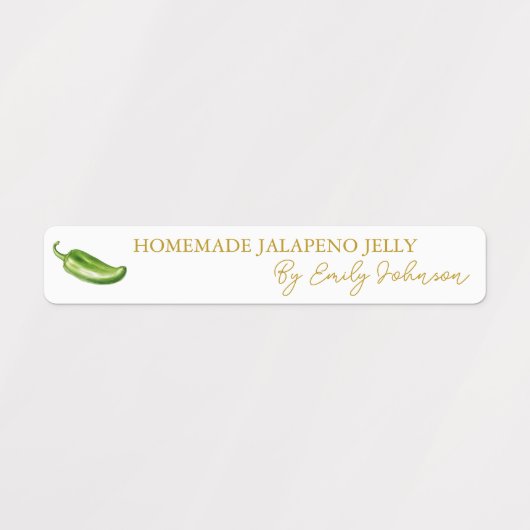 Homemade Jalapeno Jelly Thin Label Etiketten (Design 2)